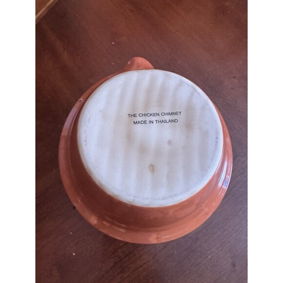 The Chicken Chimney Ceramic Orange Pottery  Beer Can Chicken Ovenware - Picture 6 of 8